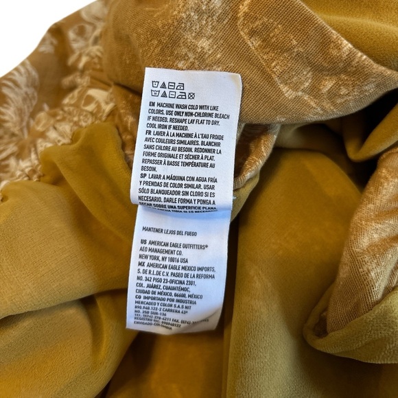 American Eagle Wide Leg Capris Lined Size Medium Toile Linen Lightweight Resort. - Picture 8 of 11